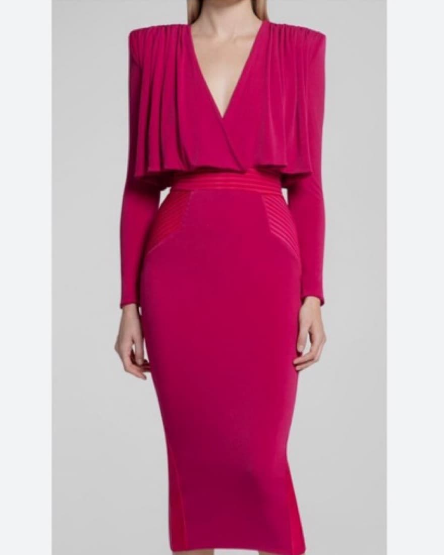 Zhivago Pink The will Midi Jersey Dress  - Image 2