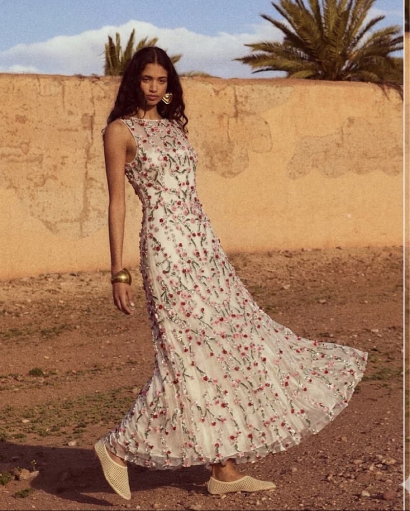 Rachel Gilbert Embroidered Maxi Dress - Image 1