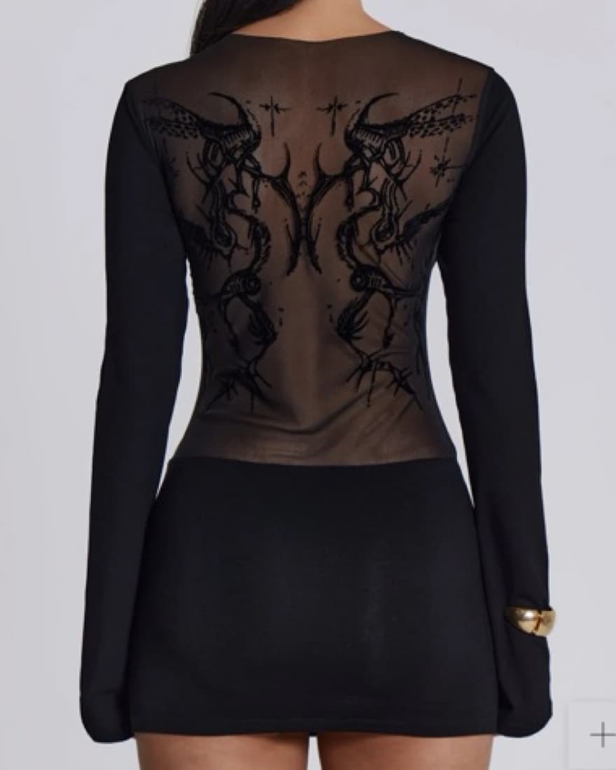 Jaded London Tattoo Back Dress - Image 1