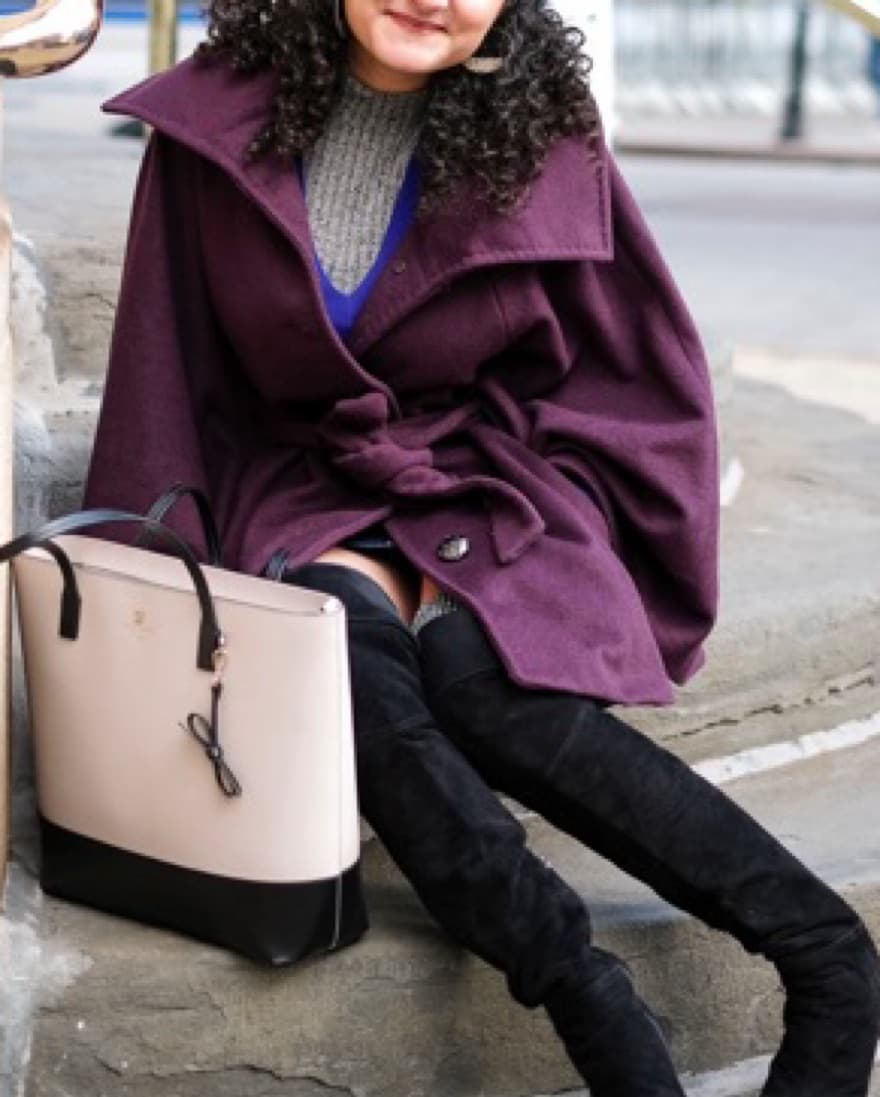 Rare Purple Calvin Klein Wool Cape - Image 3