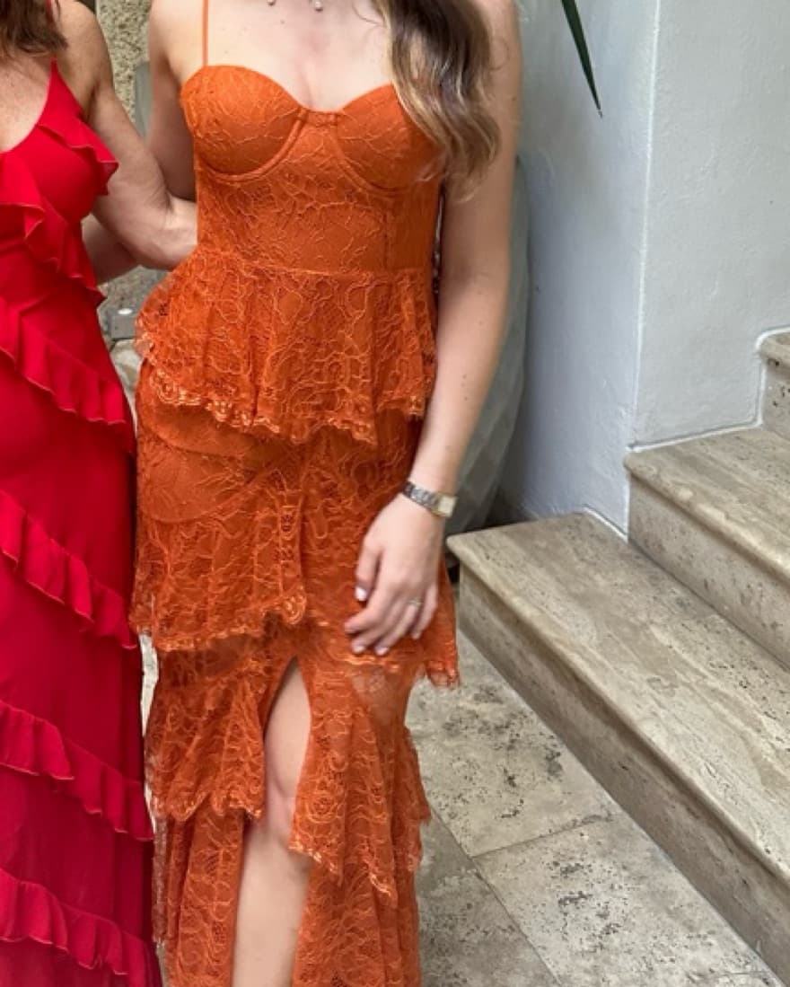 Majorelle gown in terra-cotta orange  - Image 4