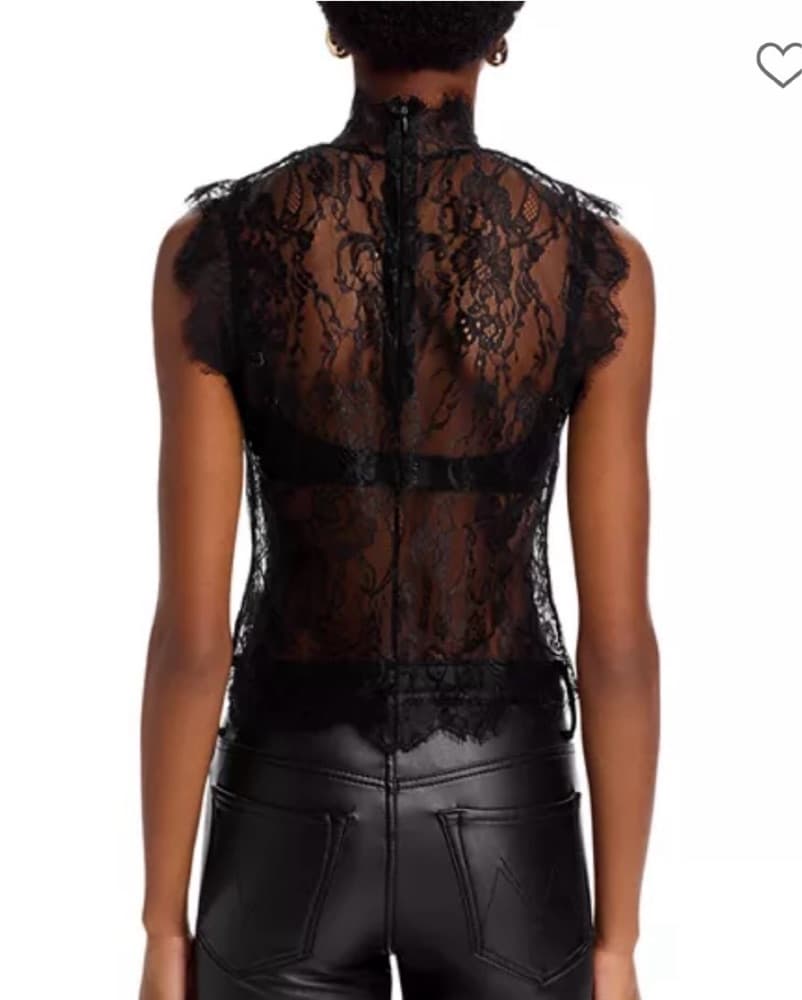 L’Agence Black Lace Top - Image 2