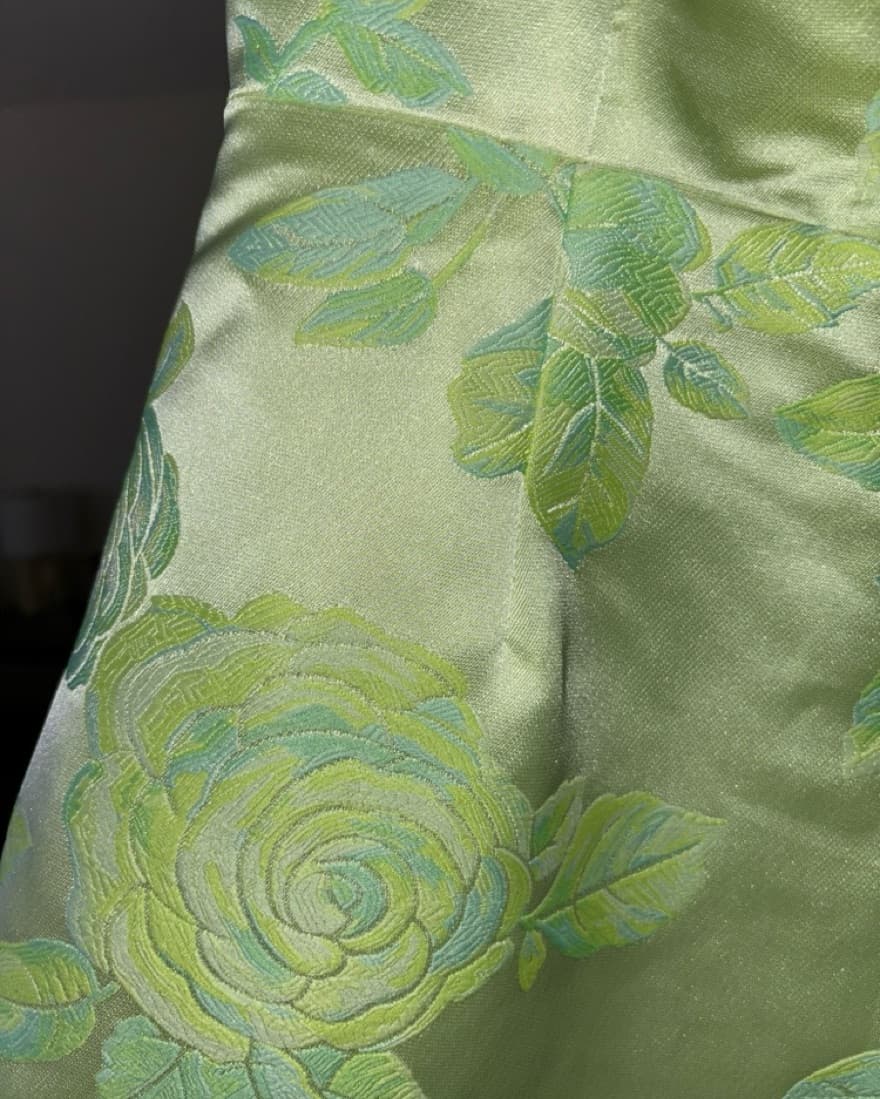 Lulus- Bright Green Floral Mini Dress - Image 4