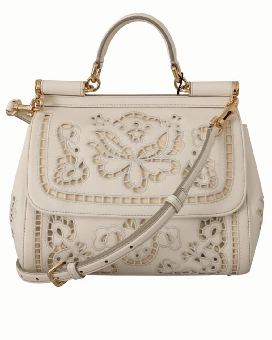 Dolce & Gabbana White LeatherSicily Bag  - Image 1