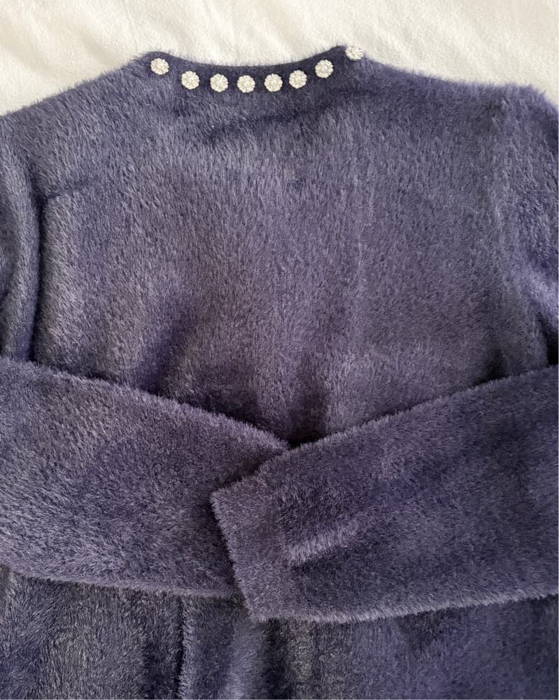 Luxurious Faux Fur Rhinestone Sweater - Image 3