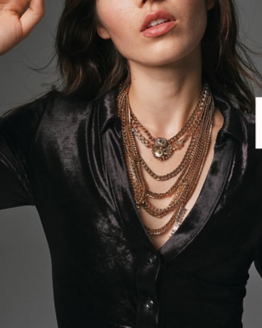 Free People Gold Chunky Layered Necklace - Image 3
