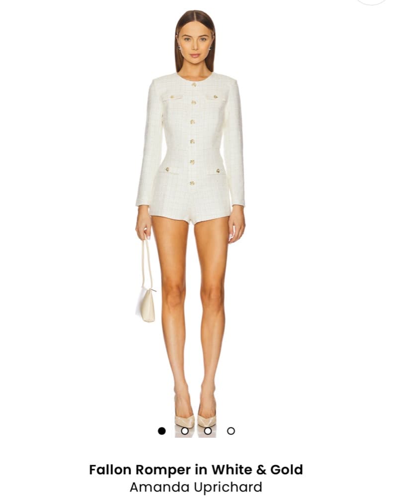 White And Gold Romper  - Image 1