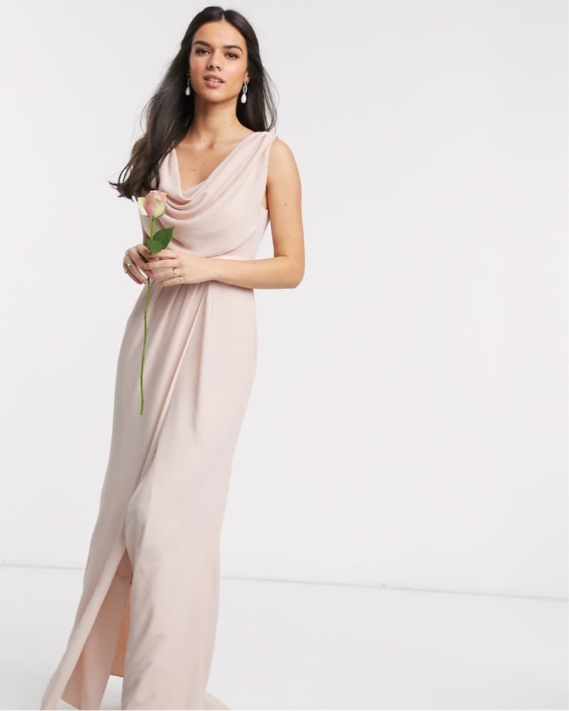 Elegant Draped Maxi Dress - Image 1