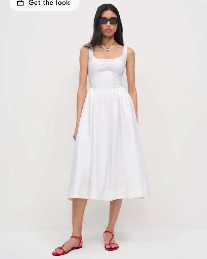 Reformation White Midi Dress - Image 1