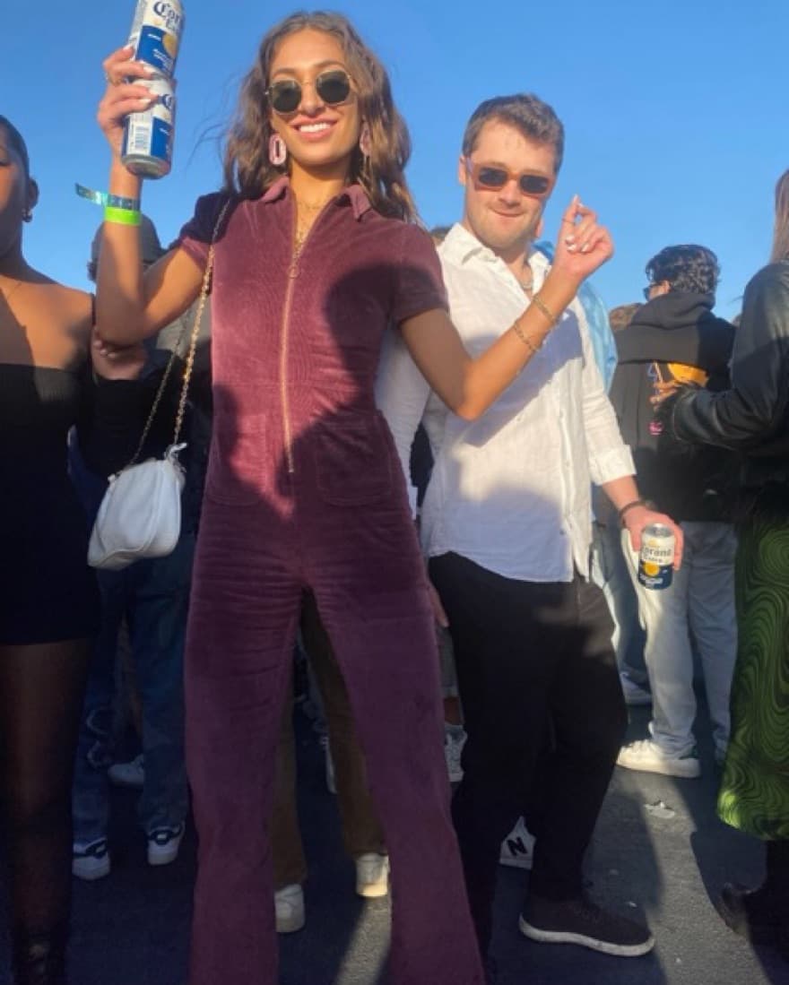Velvet Corduroy Purple Jumpsuit - Image 1