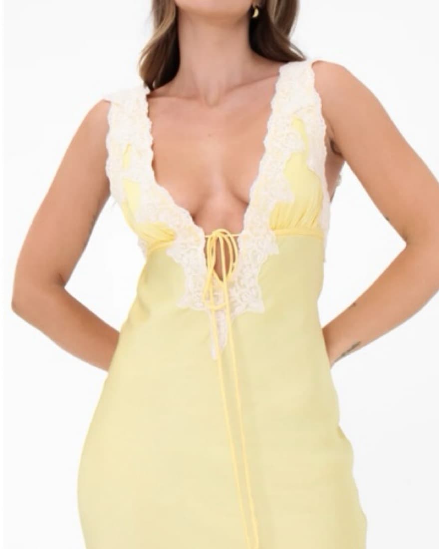 Rumored Yellow Silk Dress - Image 2