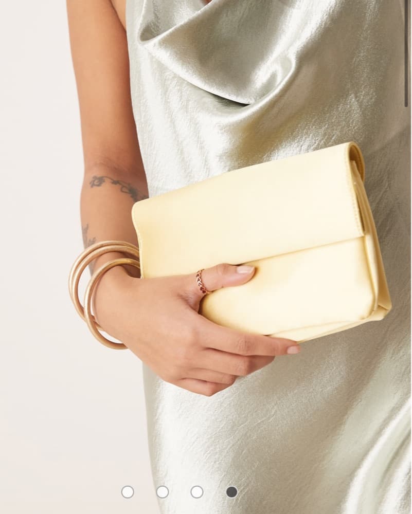 Satin Yellow Clutch  - Image 4