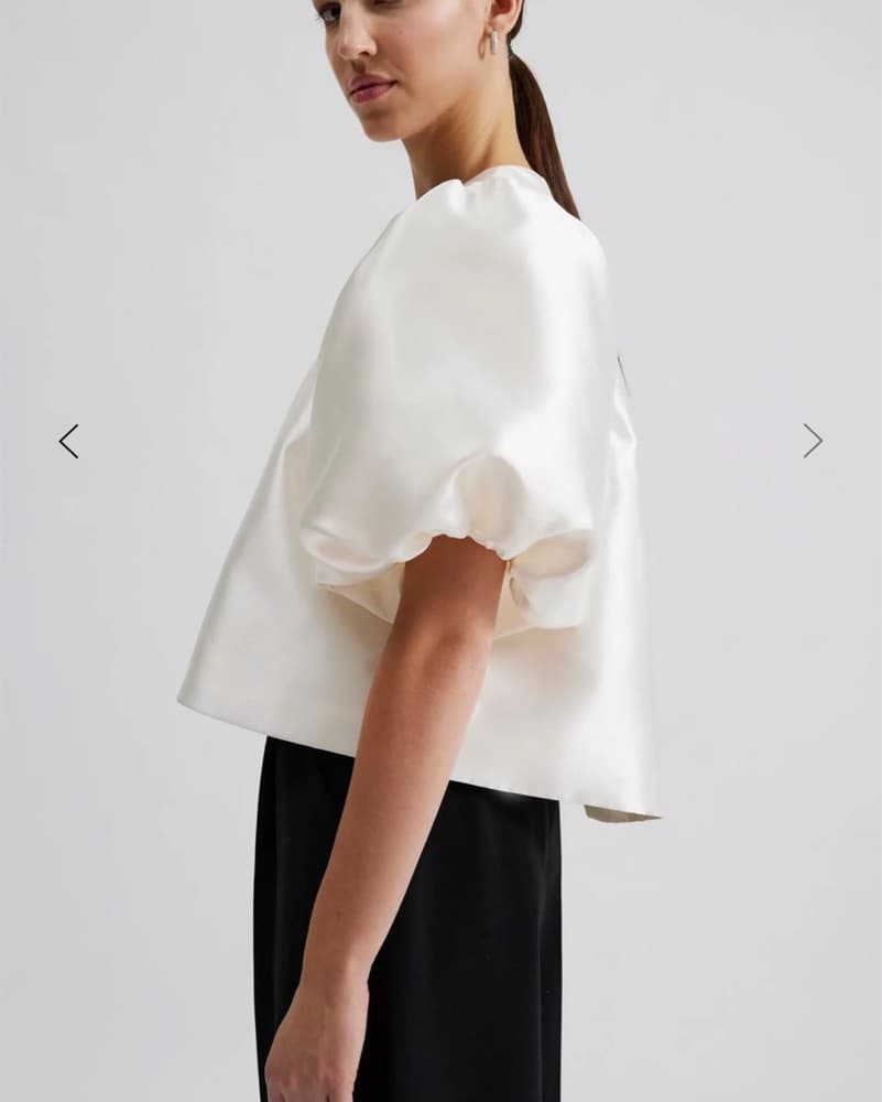 Cleo Satin Puff Sleeve Top - Image 4