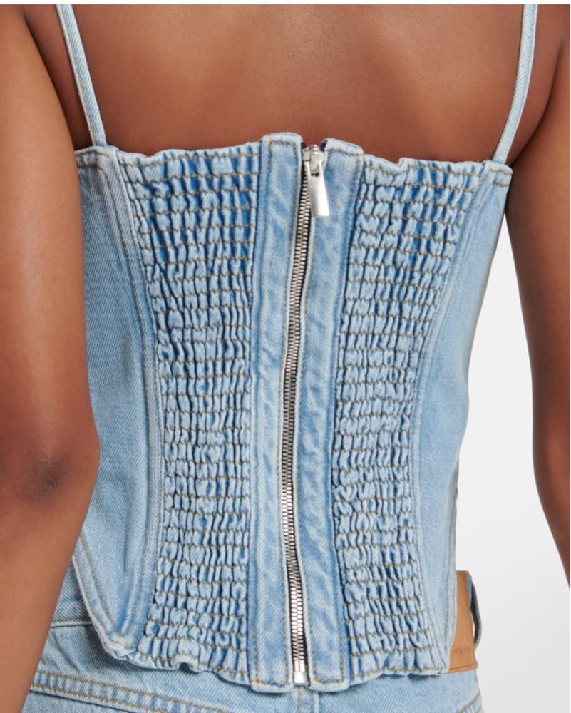 Magda Butrym Denim Bustier Corset Top - Image 4