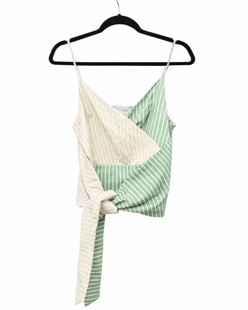 Striped Wrap Cami Top - Image 1