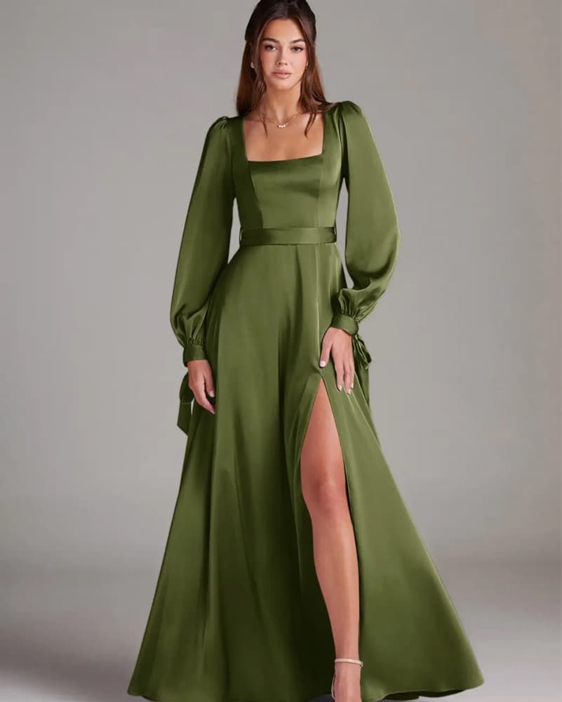 Olive Green Formal Dress  - Image 1