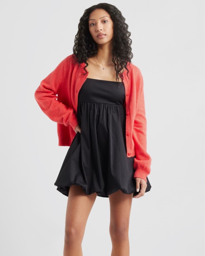Black Bubble Hem Dress - Image 4