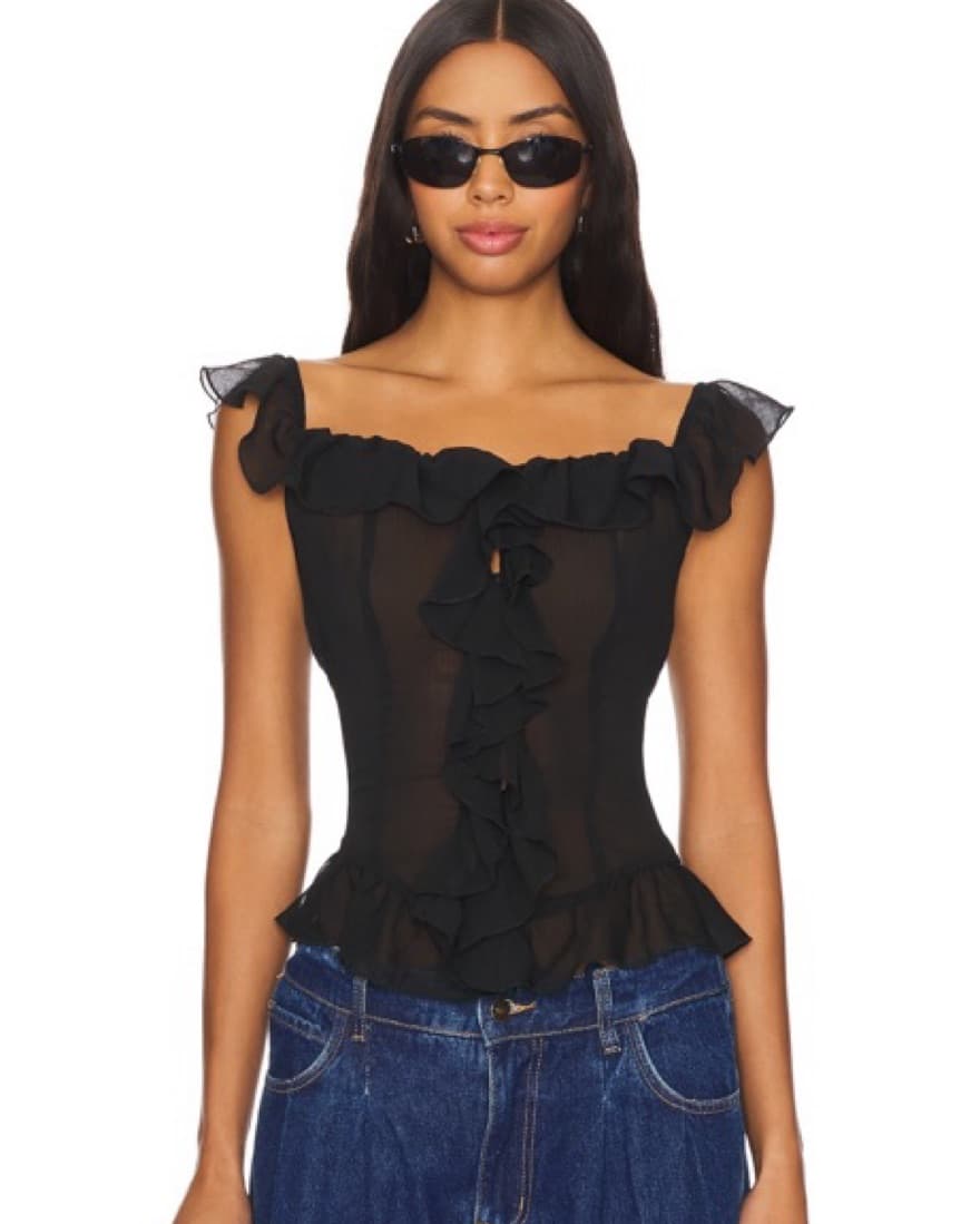 Sheer Ruffle Top - Image 2