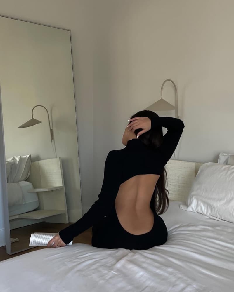 Open Back Turtleneck Midi Dress - Image 5