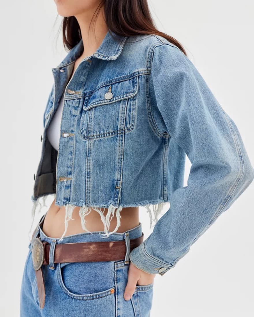 Cropped Denim Jacket - Image 1