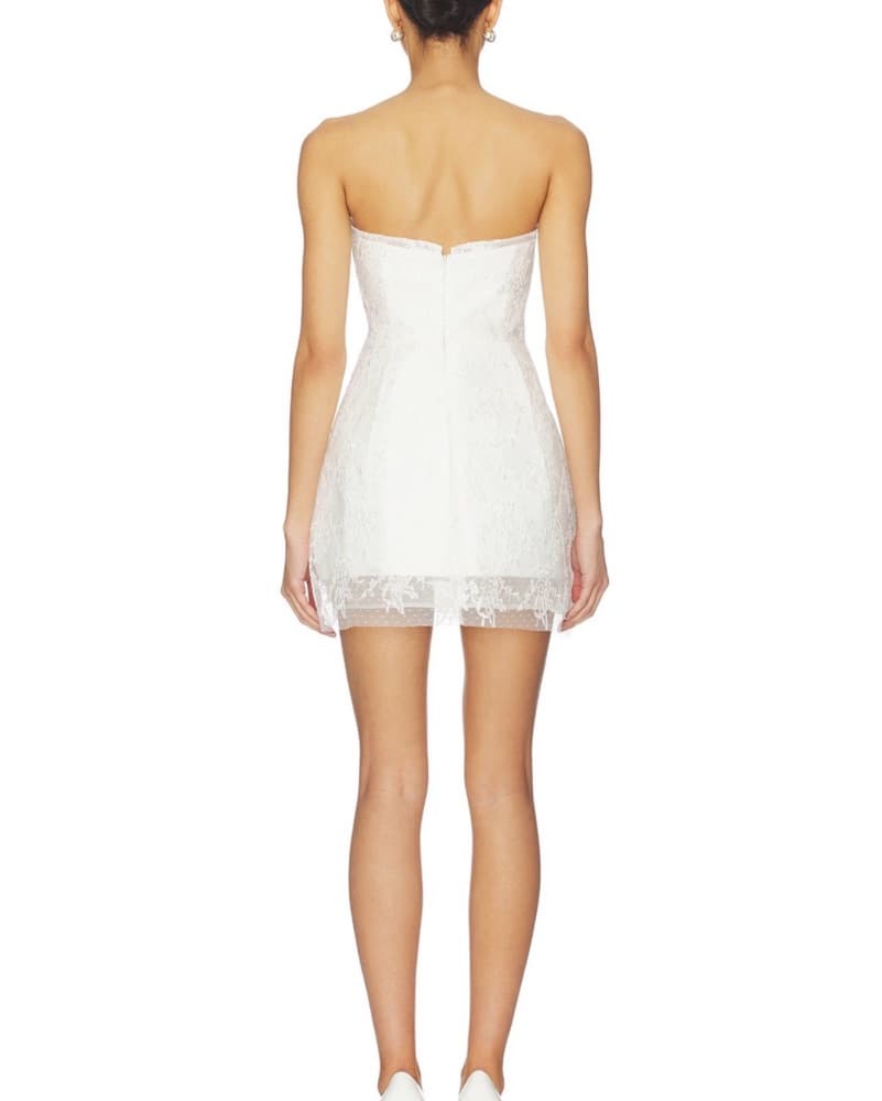 Revolve Bardot Lace Strapless Dress - Image 1