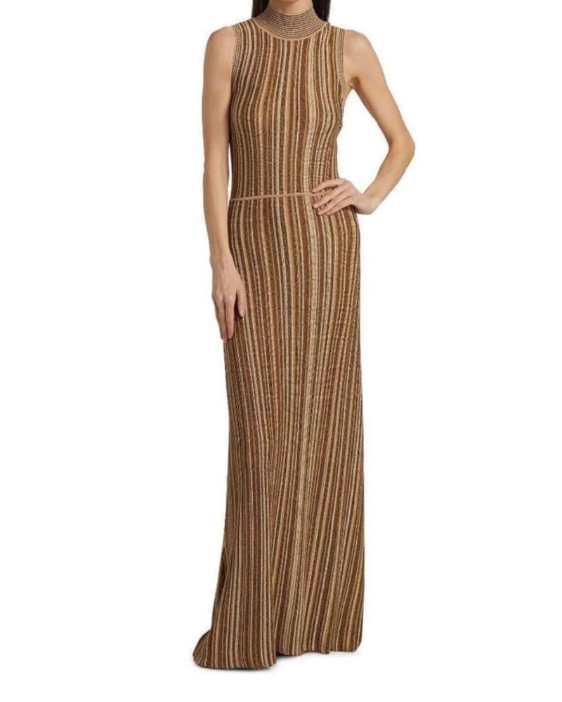 Veronica Beard Gold Bronze Knit Dress - Image 1