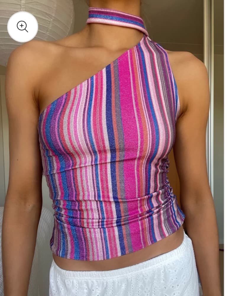 Magenta Oneshoulder Top - Image 1