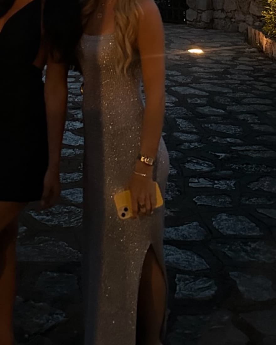 Blue Knit Maxi Dress - Image 2