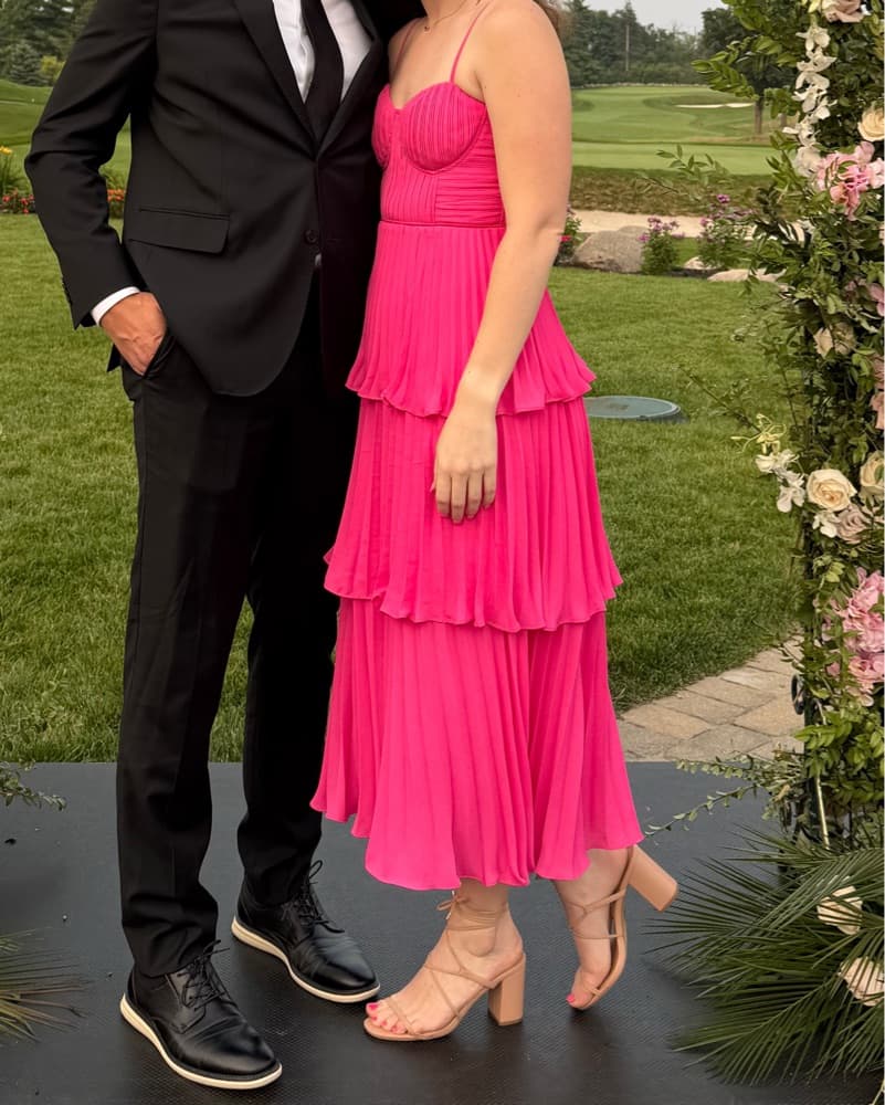 Vibrant Pleated Tiered Maxi Dress - Image 1