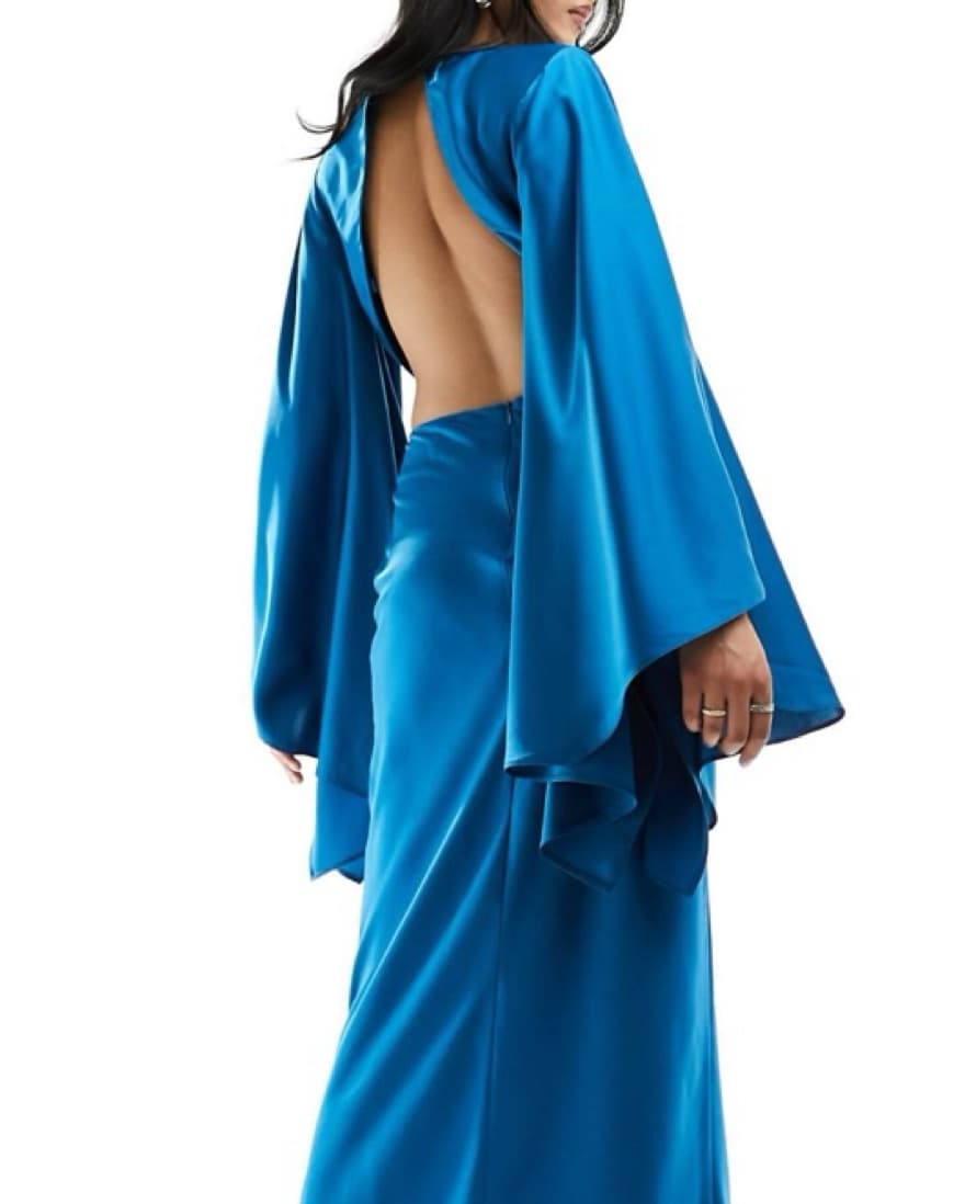 Blue Satin Backless Dress - (Bundle 🩵) - Image 2