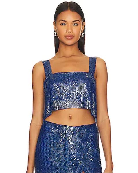 Blue Cropped Chainmail Top - Image 5