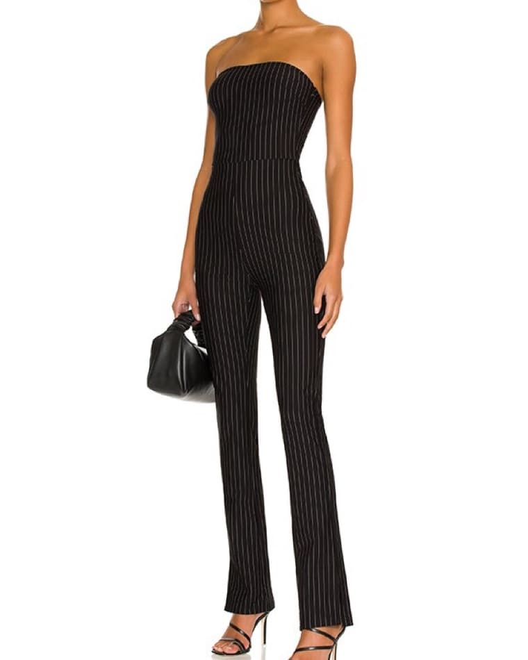 Black Striped Revolve Jumpsuit - Image 2
