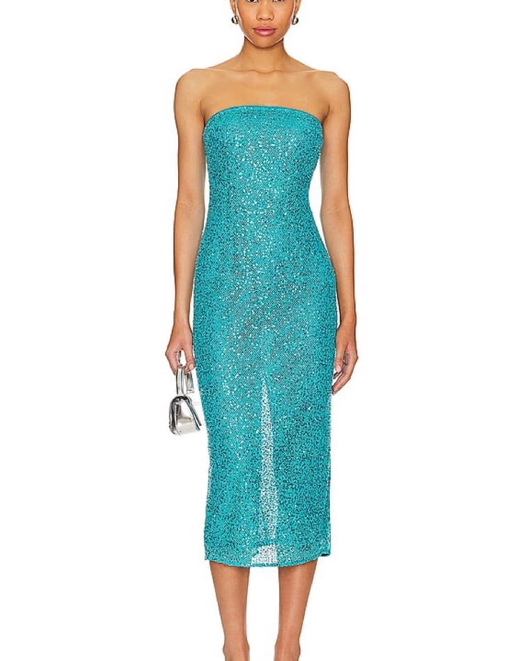 Aine Midi Dress in Turquoise NBD - Image 1