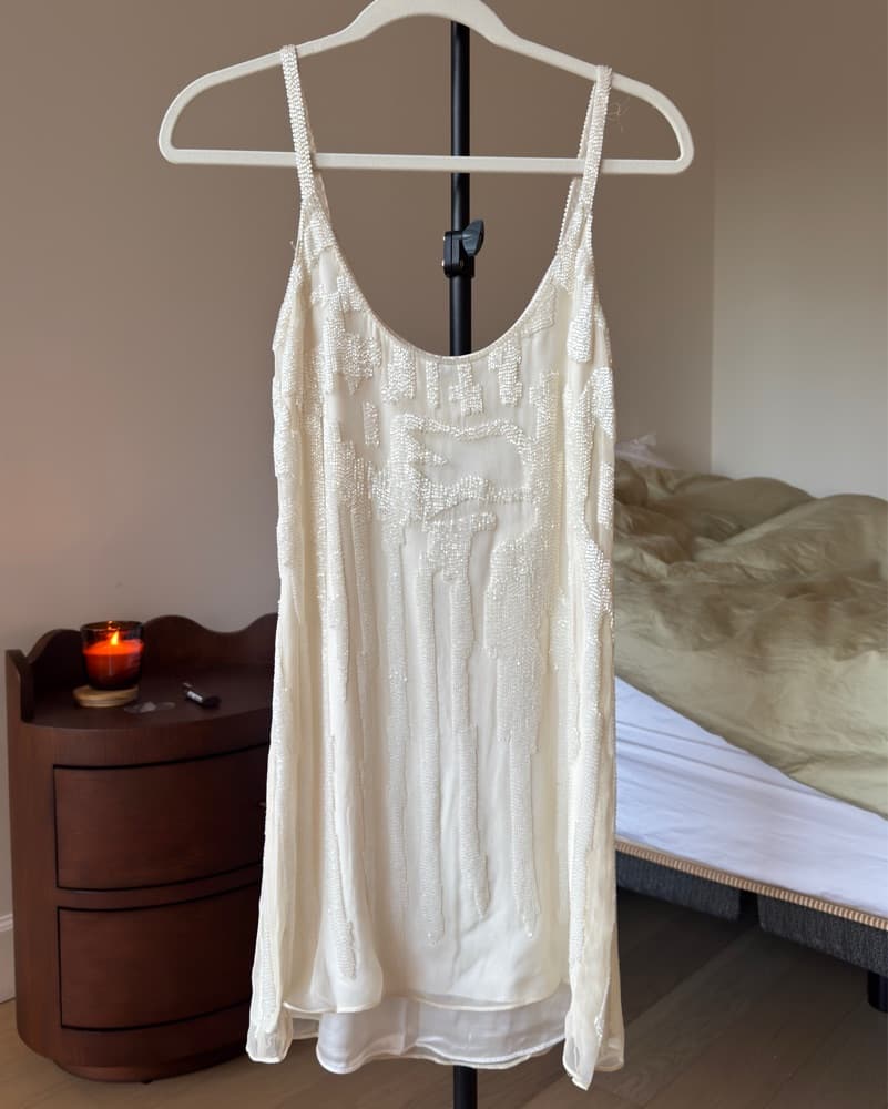 Ivory Sequin Mini Dress - Image 1