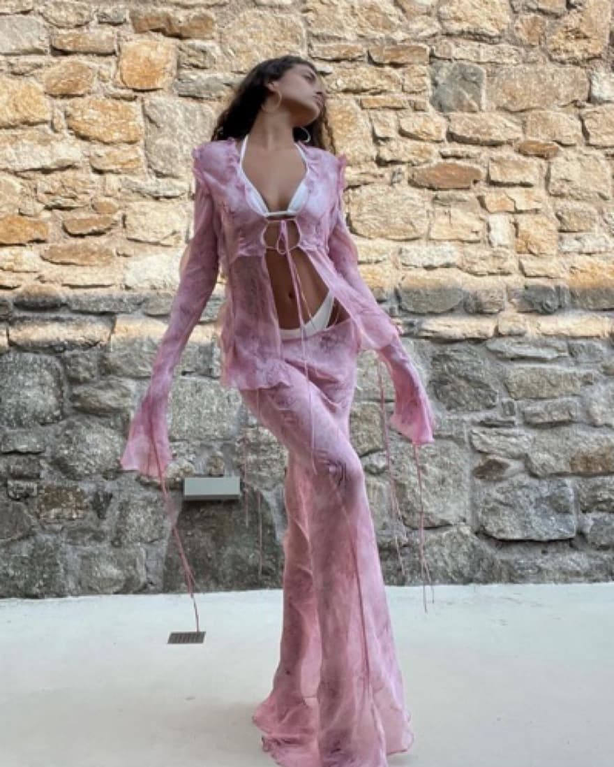 Rat & Boa Cobra Pink Set Blouse & Skirt - Image 1