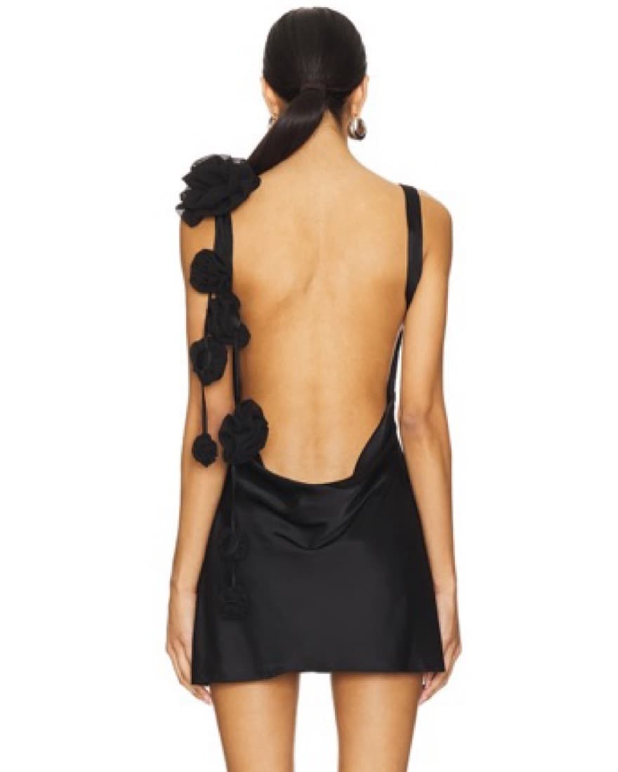 Mariam Black Mini Dress - Image 5