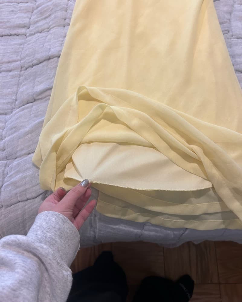 Elegant Yellow Spaghetti Strap Dress - Image 3