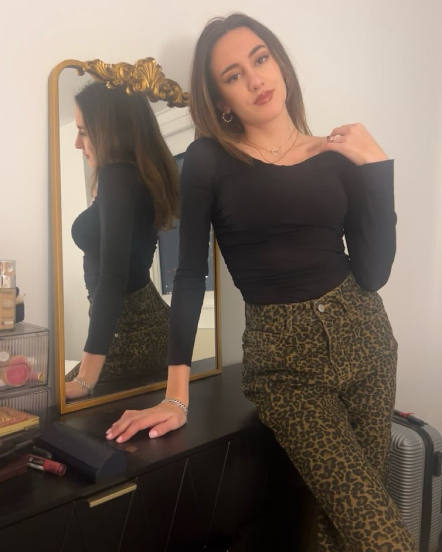 Leopard Print Jeans - Image 1