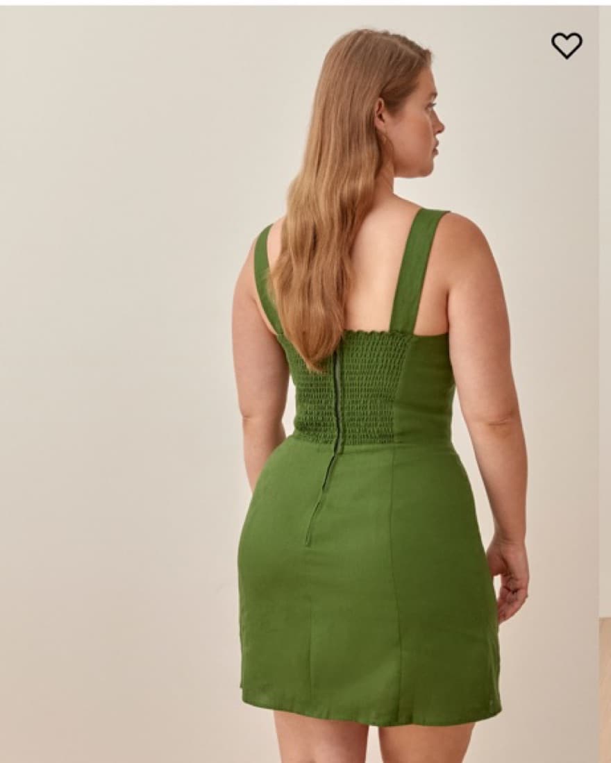 Reformation Bridgette Linen Moss Dress  - Image 3
