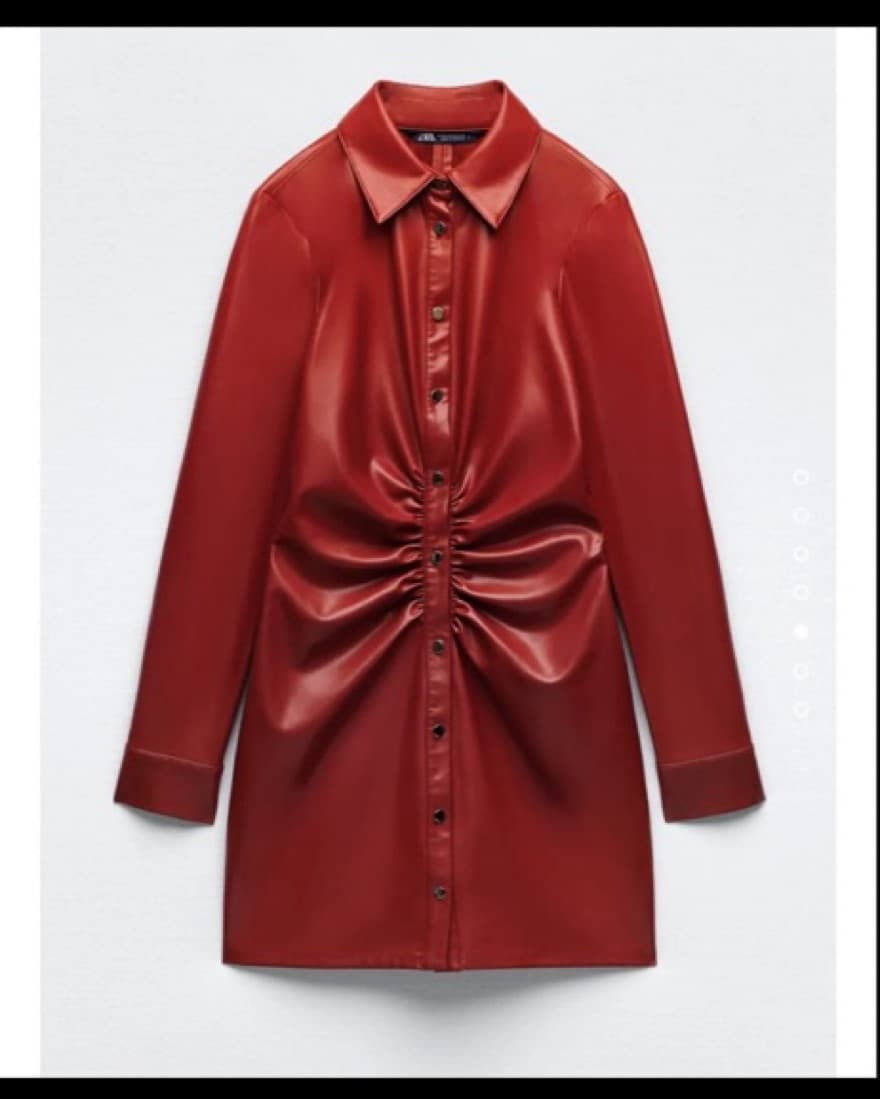 Zara FAUX LEATHER SHIRT DRESS - Image 1