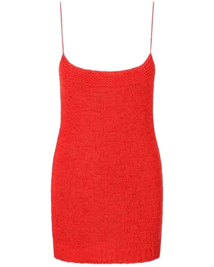 Staud Haze Red Knit Mini Dress - Image 3