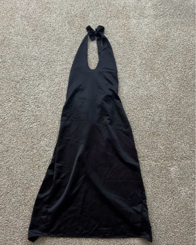 Midi Halter Satin Dress  - Image 3