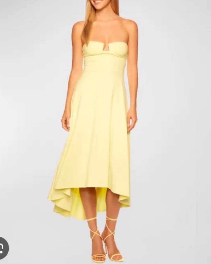 Strapless High-Low Wired Midi Dress - Image 1