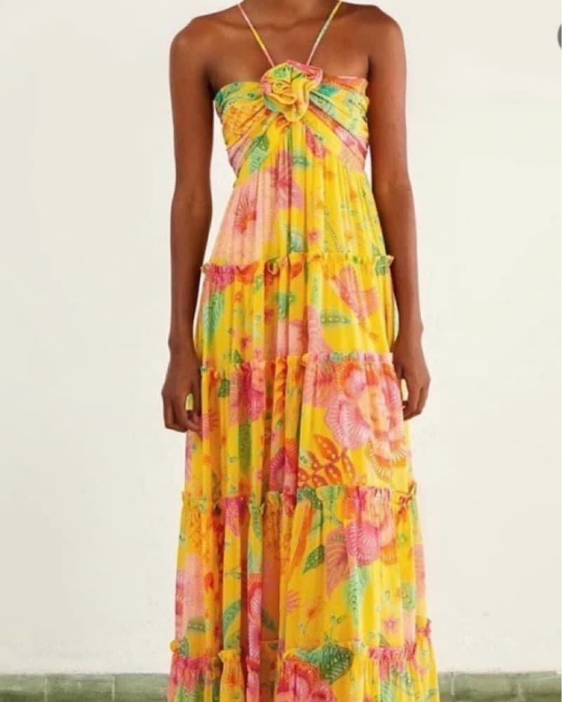 Farm Rio Vibrant Floral Maxi Dress - Image 1