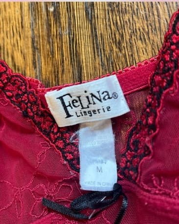 Red Mesh Lace Lingerie Top - Image 3