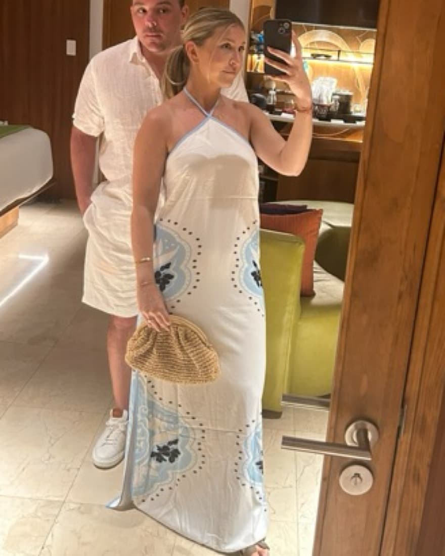 White and blue maxi dress  - Image 3