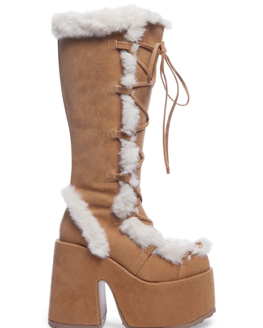 TAN PLATFORM SNOW BOOTS🤎🤍🤎🤍 - Image 4