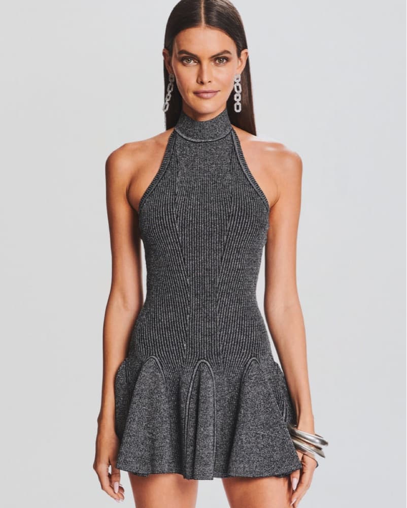 Retrofete Quinn Knit Mini Halter Dress - Image 1