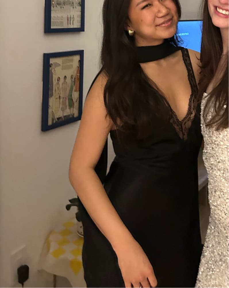 Formal Black Lace Long Dress - Image 1