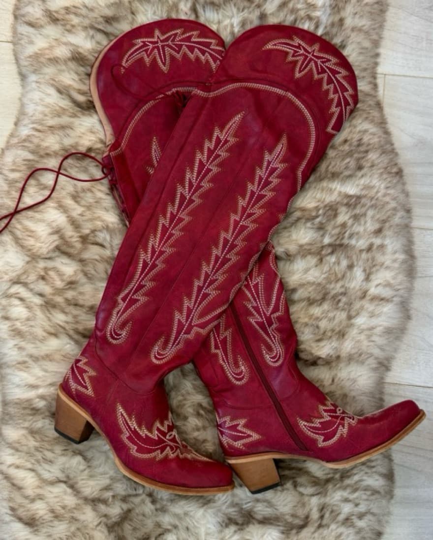 Thigh High Red Boots  - Image 1